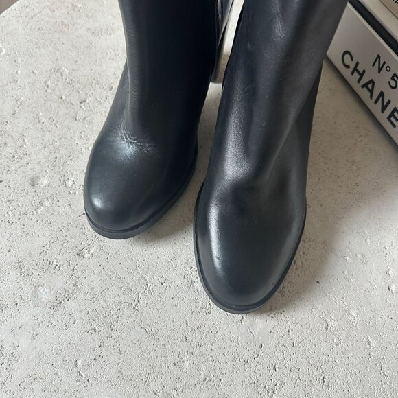 Seychelles‎ Black Leather Block Heeled Ankle Boots Size 7 - Picture 3 of 8